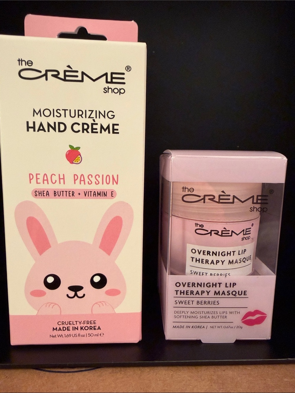 The Creme Shop Moisturizing Hand Creme & Overnight Lip Therapy Masque Set 004